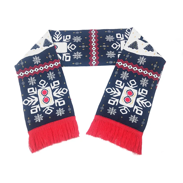 Custom acrylic jacquard kids knitted winter scarfs other shawls retro women satin scarf fashion ladies Christmas scarves