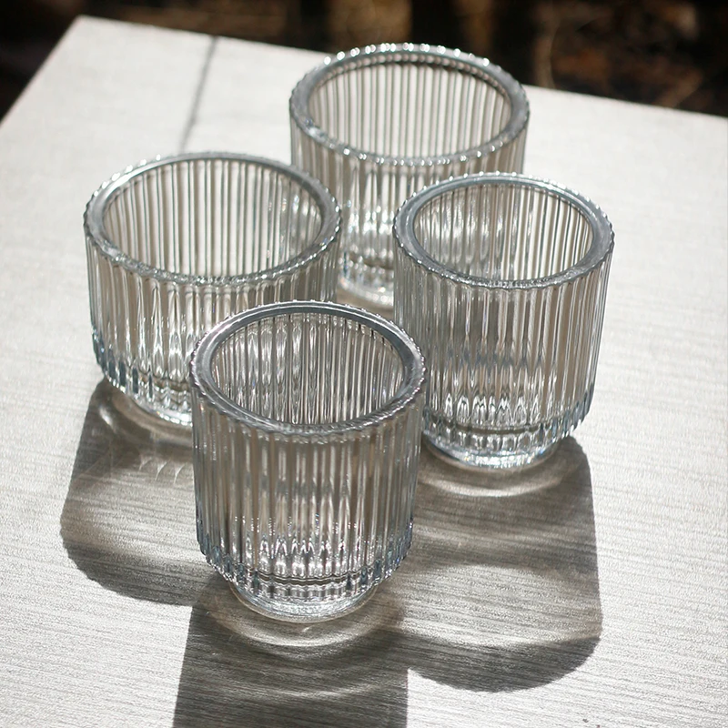 LO83 High Quality Luxury Glass Candle Jars  Customizable Cylinder Design Empty Candle Making Containers