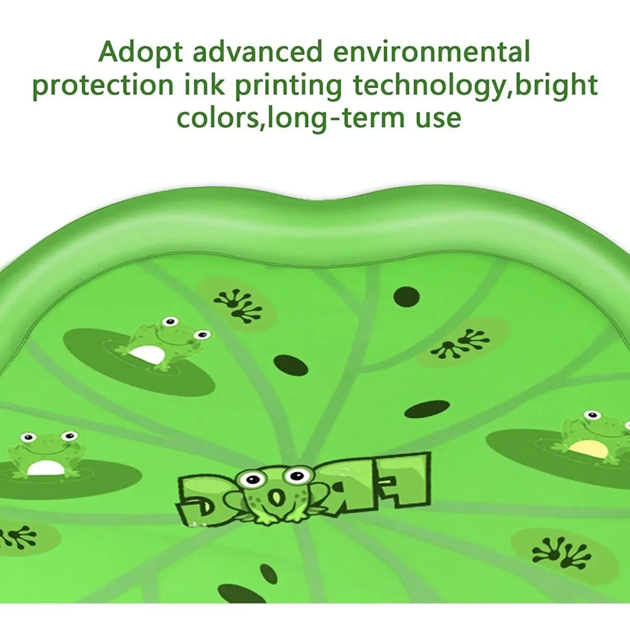 Outside Green Frog Backyard Garden Inflatable Sprinkler Mat Splash Pad Spray Toy For Kids Adults