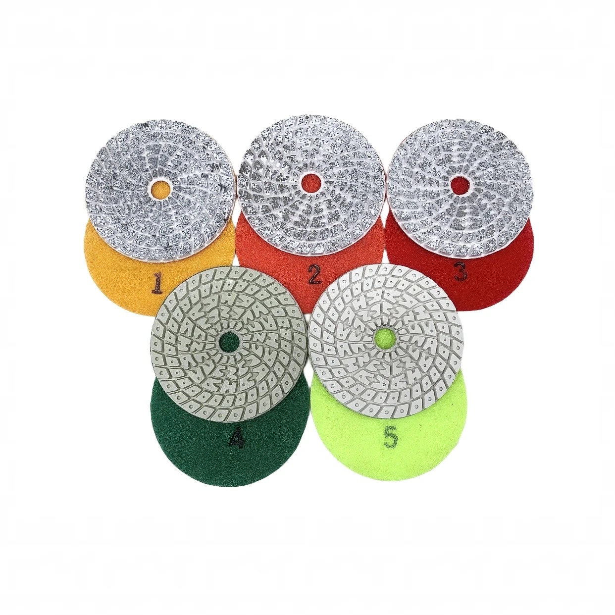 SMT 4 Inch Flexible Metal Resin Diamond Polishing Pads 5 step Wet Polishing Pad from Factory