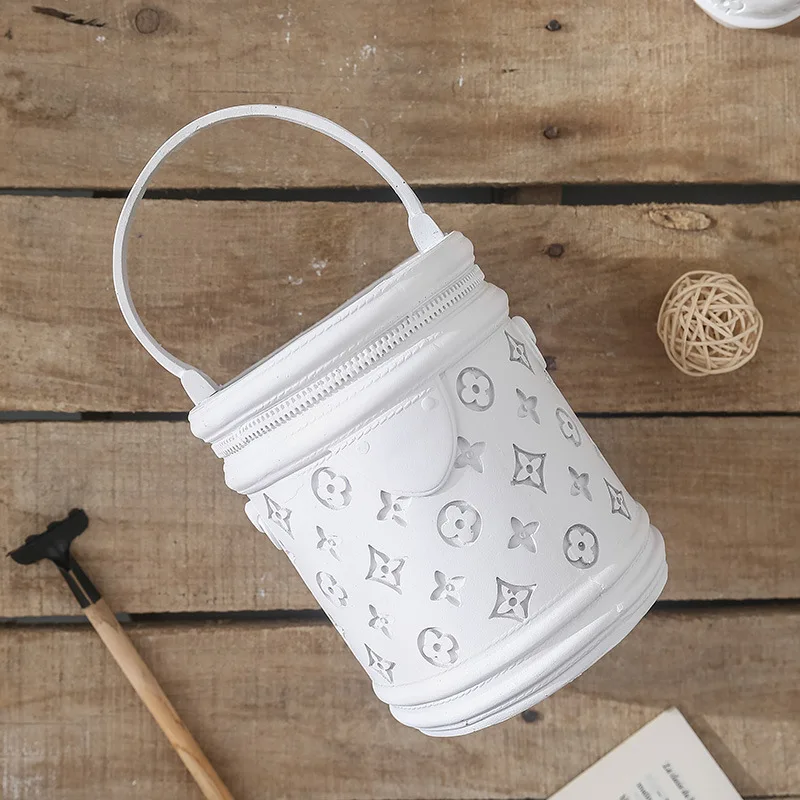 DREA Resin Flowers Bag Vase Home Decor designer Vase Bag Luxury Sculpture Gifts flower vase handbag