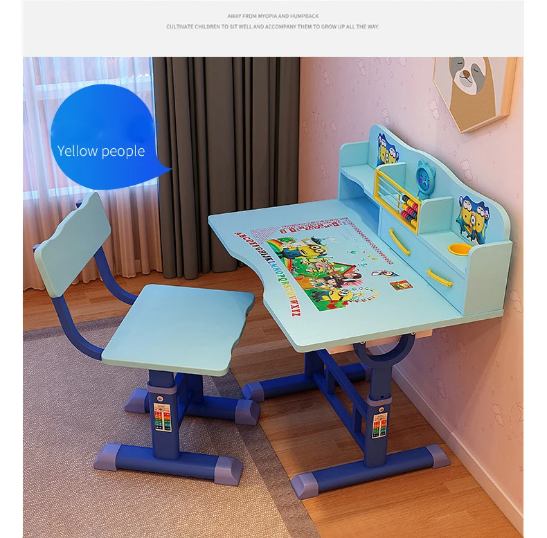 
Cheap new style colorful children kids study table and chair 