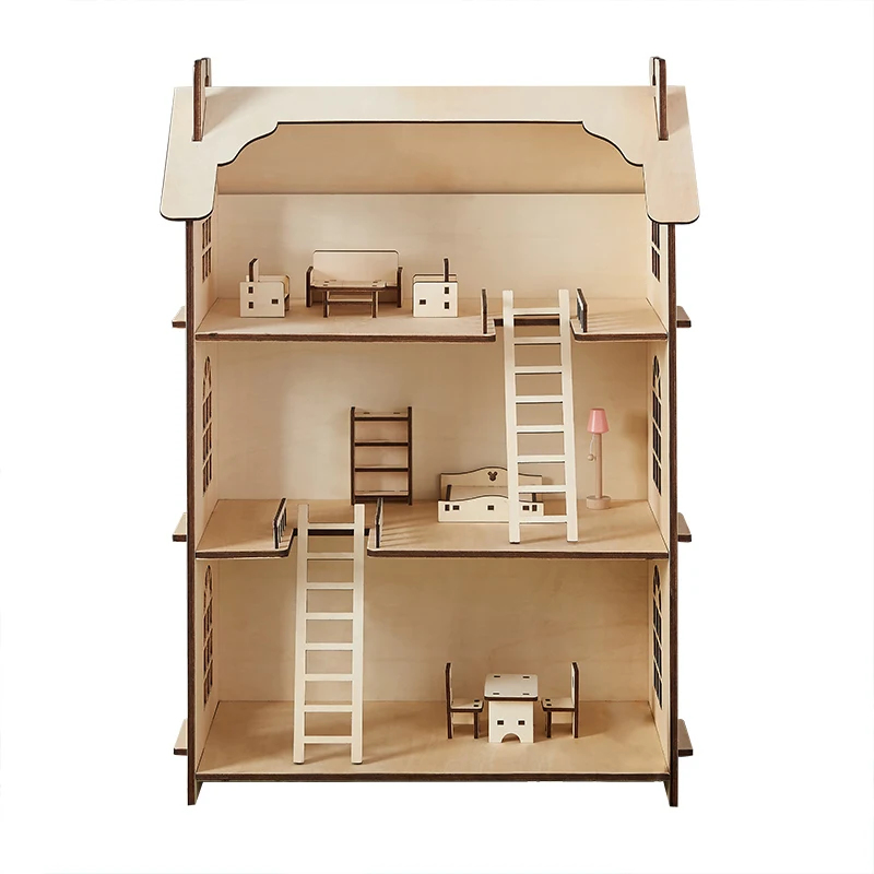 DIY  Doll House Vertical Bookshelf toy  House Wooden  Doll House For Girl