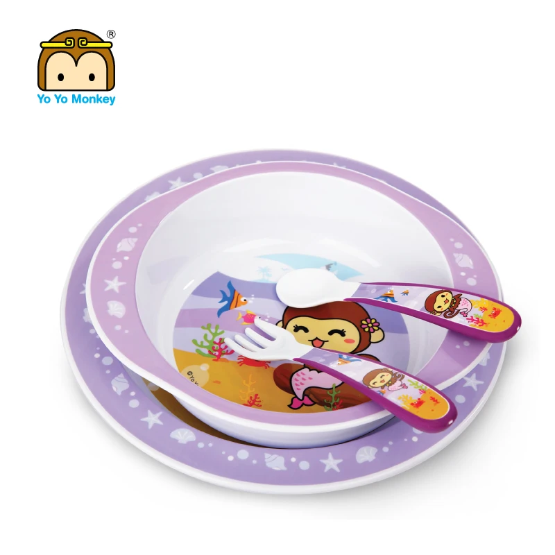 
Melamine like bpa free baby plate & bowl set kids tableware set 