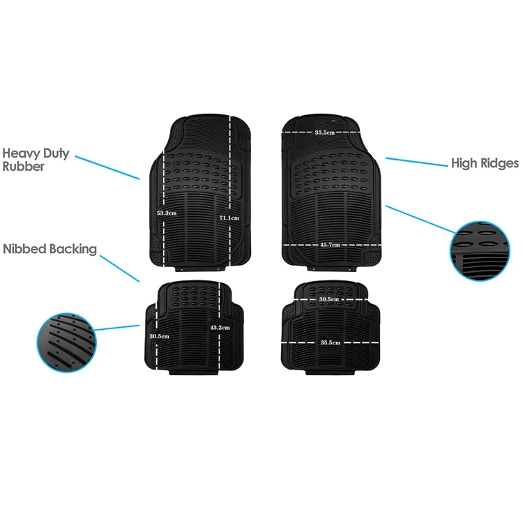 Factory Wholesale PVC Anti-slip Automotive Floor Mats Black Car Mats