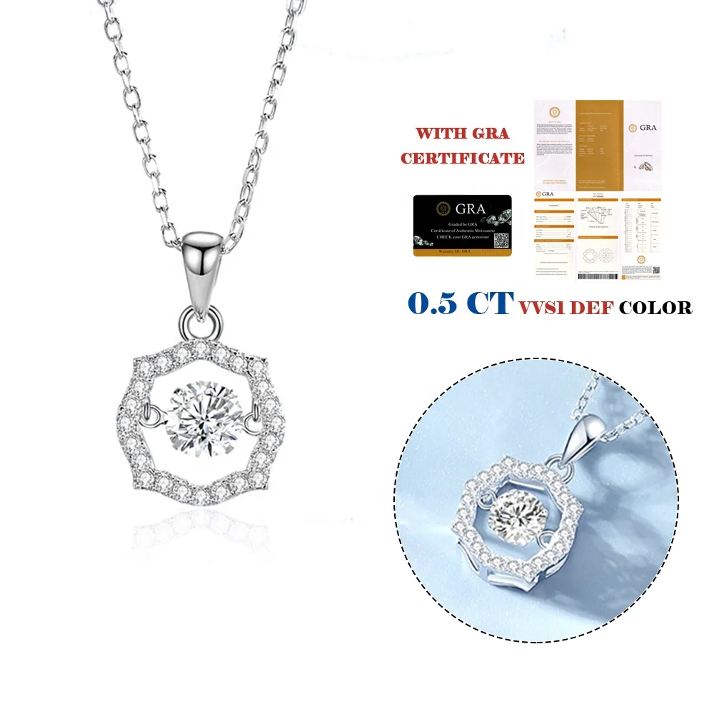 Moissanite Pendant Fine jewelry pendant Custom Name necklace Personalized custom name necklace Ice out pendant