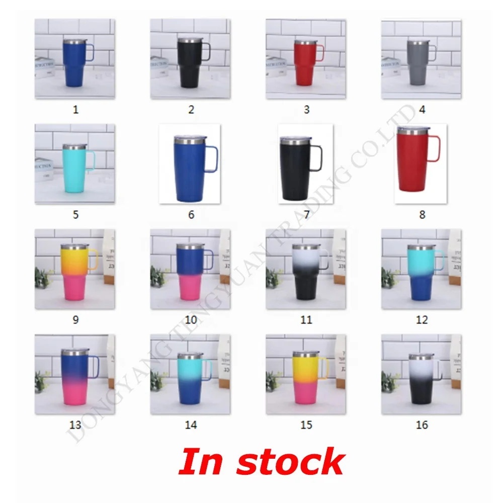 TY Custom logo  30oz stainless steel tumbler with handle Double wall vacuum insulated Travel Mug with Slider Lid and straw