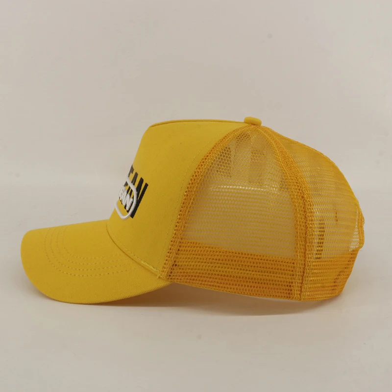 Fashion Sports Adjustable Baseball Cap Snapback Hats Custom Flat Bill 3D Puff Sublimation Print Mesh Foam Trucker Hat