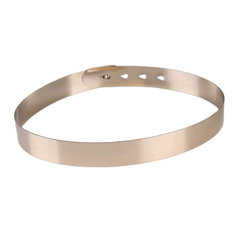 High quality alloy belt fashion designer belt gold metal wide belt custom size