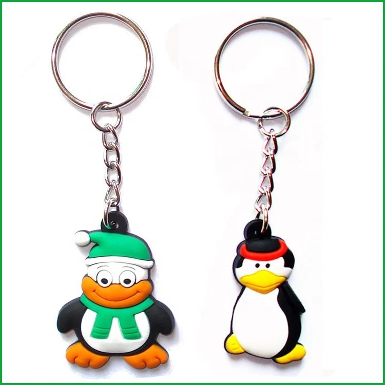 Plastic penguin keychain/rubber penguin key ring/3d cartoon penguin toys