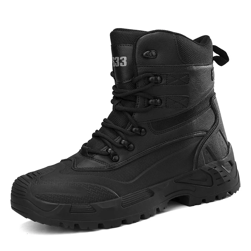 Plus size hunting adults size boots 39-47 high gang men hiking boots men outdoor desert snow resistant hunting boots