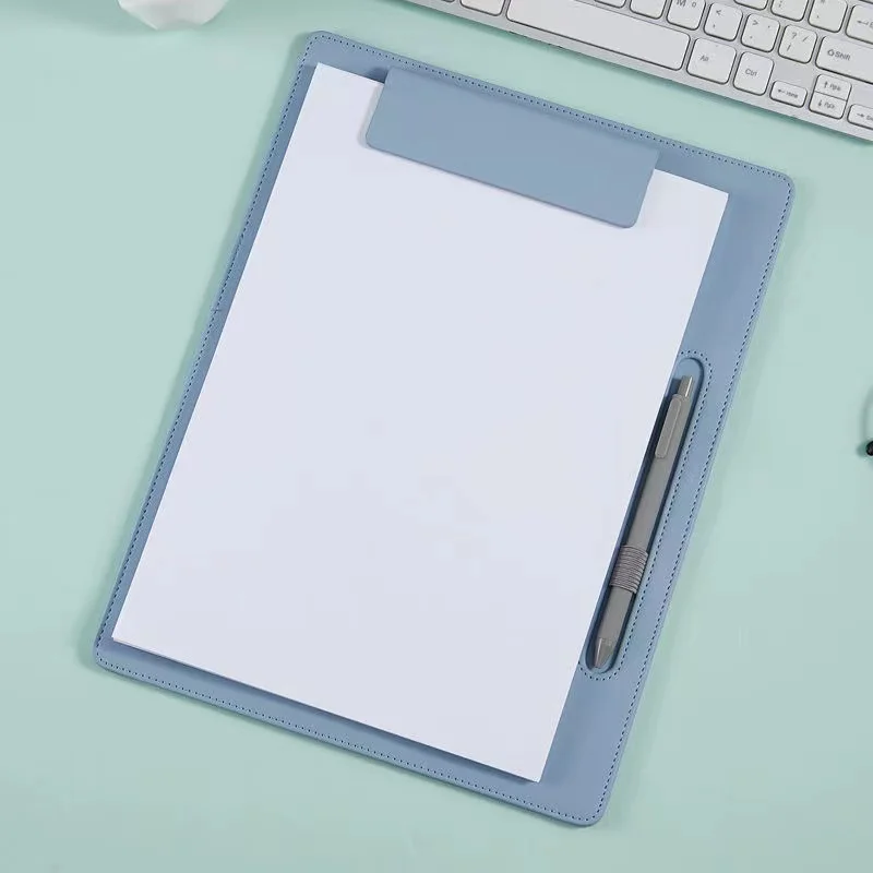 Custom Logo Memo Paper Restaurant Menu Clip Boards Leather Magnetic A4 Clipboard with storage