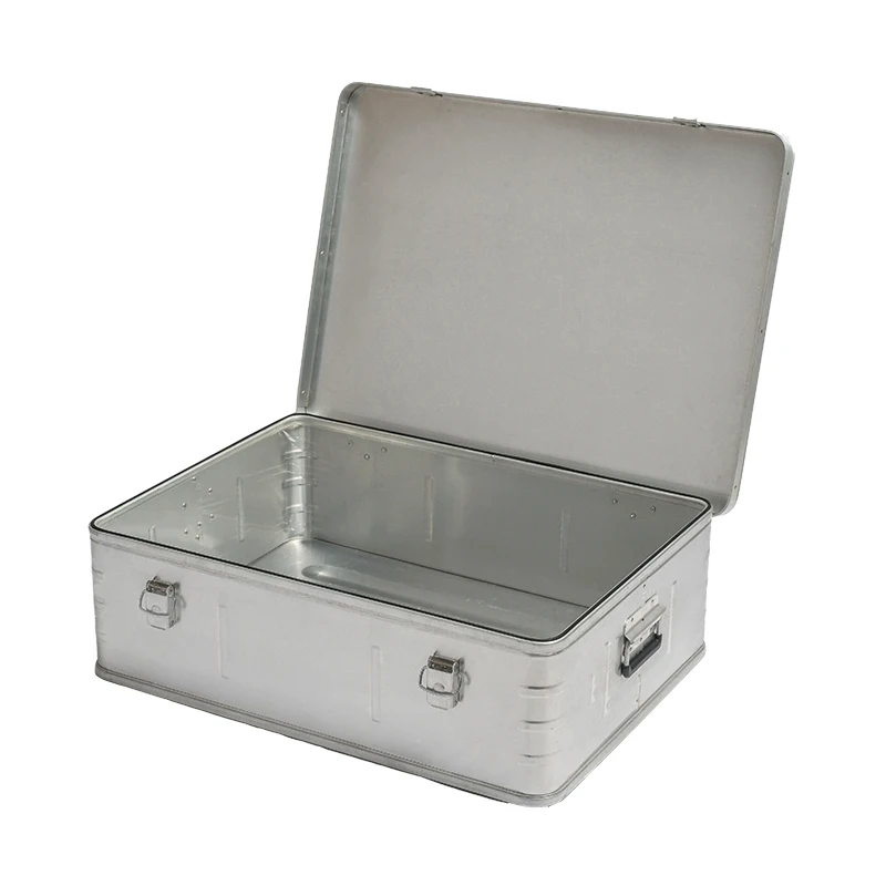Exhibition silver flight case Outdoor Aluminum Trunk Cargo Box Car Traveling Camping Adventure Storage Case