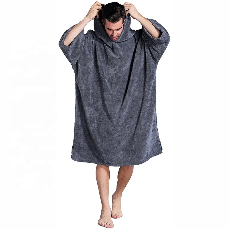 Wholesale custom 100% cotton beach changing towel surf swimming poncho changing robes