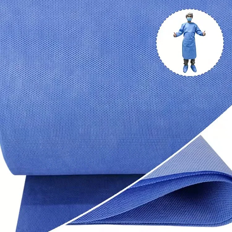 Wholesale SMS non woven fabric for disposable hospital gowns bed covers from China fabric manufacturer