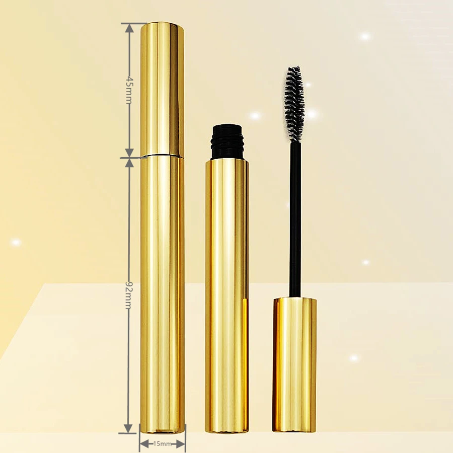 Classical aluminum mascara bottle style with volumizing brush , empty 8ml mascara bottle , matte color mascara packaging