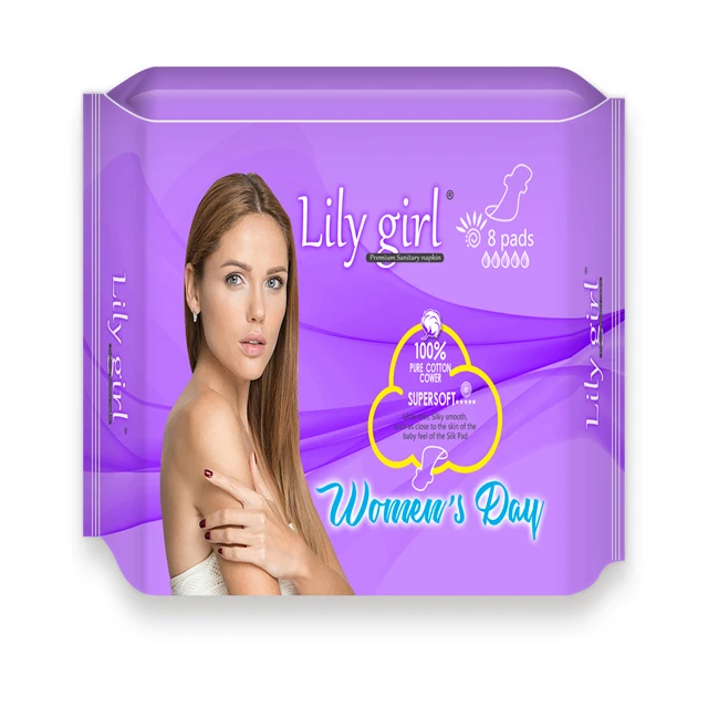 Lily Girl Organic Cotton Menstrual Regular Sanitary Pad Super Soft Lady Use Sanitary Napkin Pad