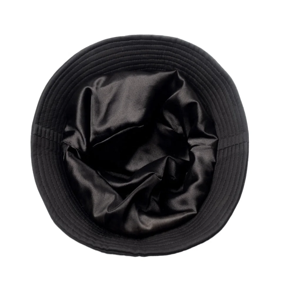 2023 custom Personal Brand Embroidery Logo cotton Bucket Hats with Satin Lined Bucket Hat