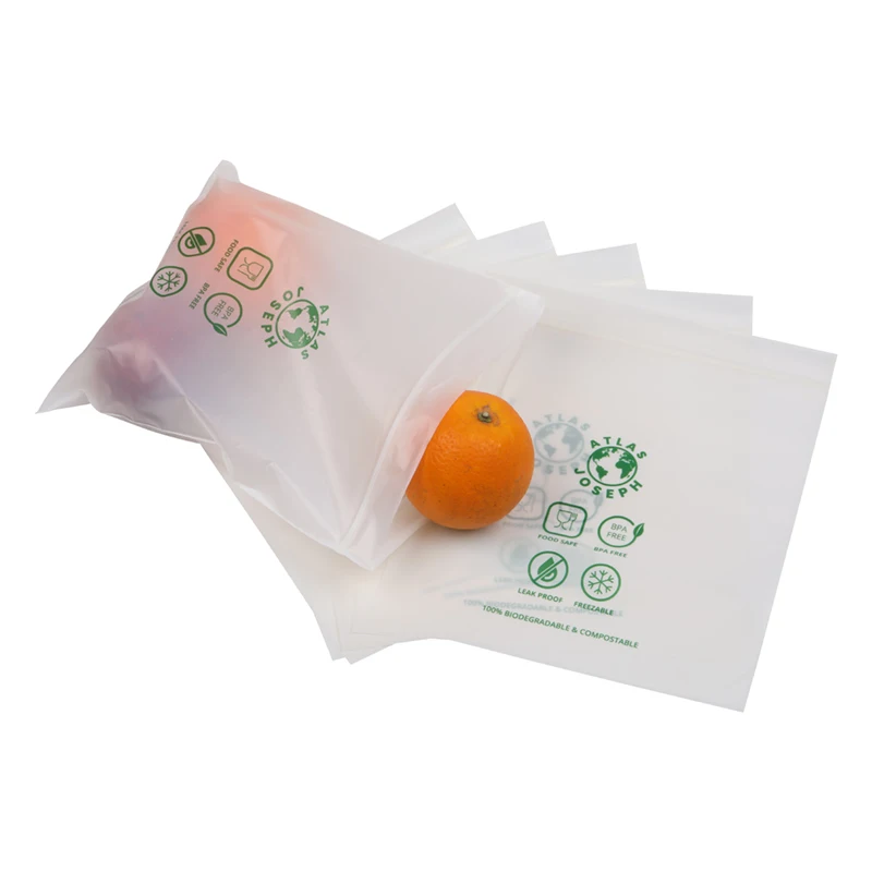 Corn starch custom biodegradable plastic zip lock sandwich bags compostable zipper food packaging bag