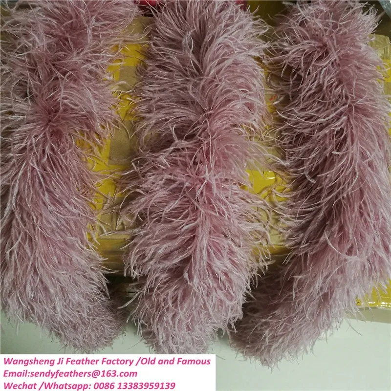 Leading Feather Supplier Cheap 10 ply Ostrich Feather Boa Trimming for Party Feather dress sexy robe woman pajamas