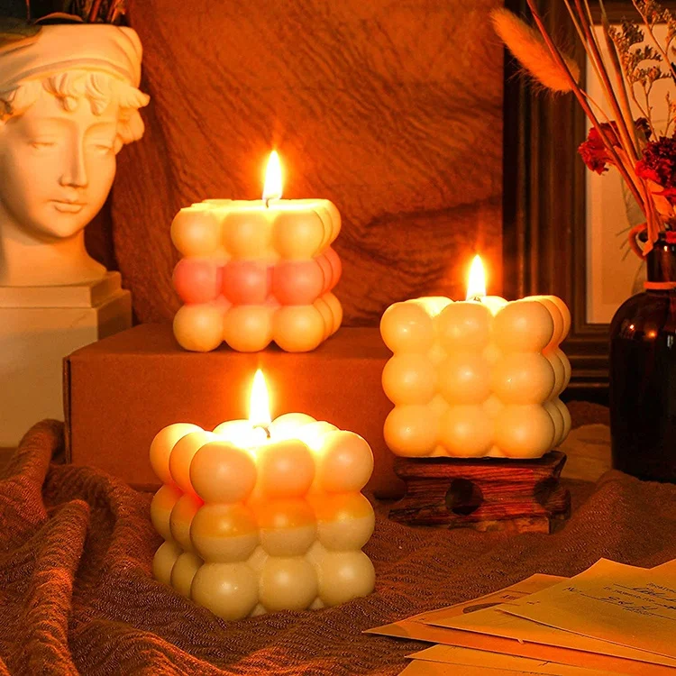 3D Cube Fondant Silicone Mousse Cake Mold Magic Bubble Muffin Mould Kitchen Pastry Baking Pan for Fat Bomb Chocolate Candy