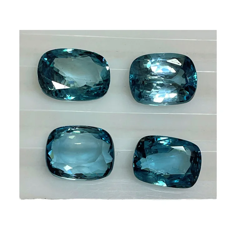 High Quality 100% Natural Blue Zircon Gemstone Round/Oval/Heart Shape 8-10 Carat Loose Stone for Jewelry Rings