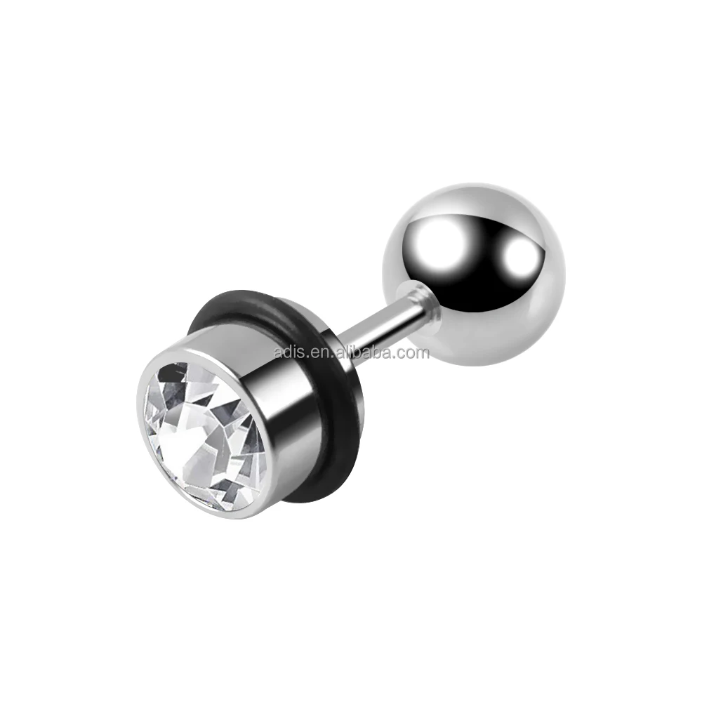 Hot selling stainless steel press fit cup shape women labret ear tragus crystal jewelry safety piercing