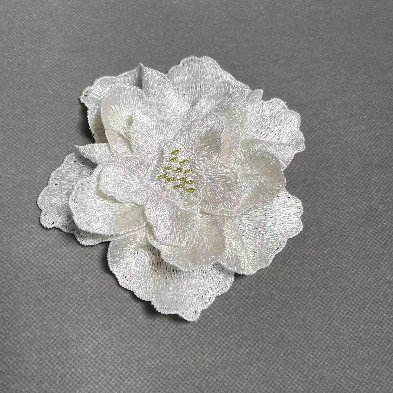 ZSY  Embroidery white lace flower 3d flower patch lace applique for earrings accessories