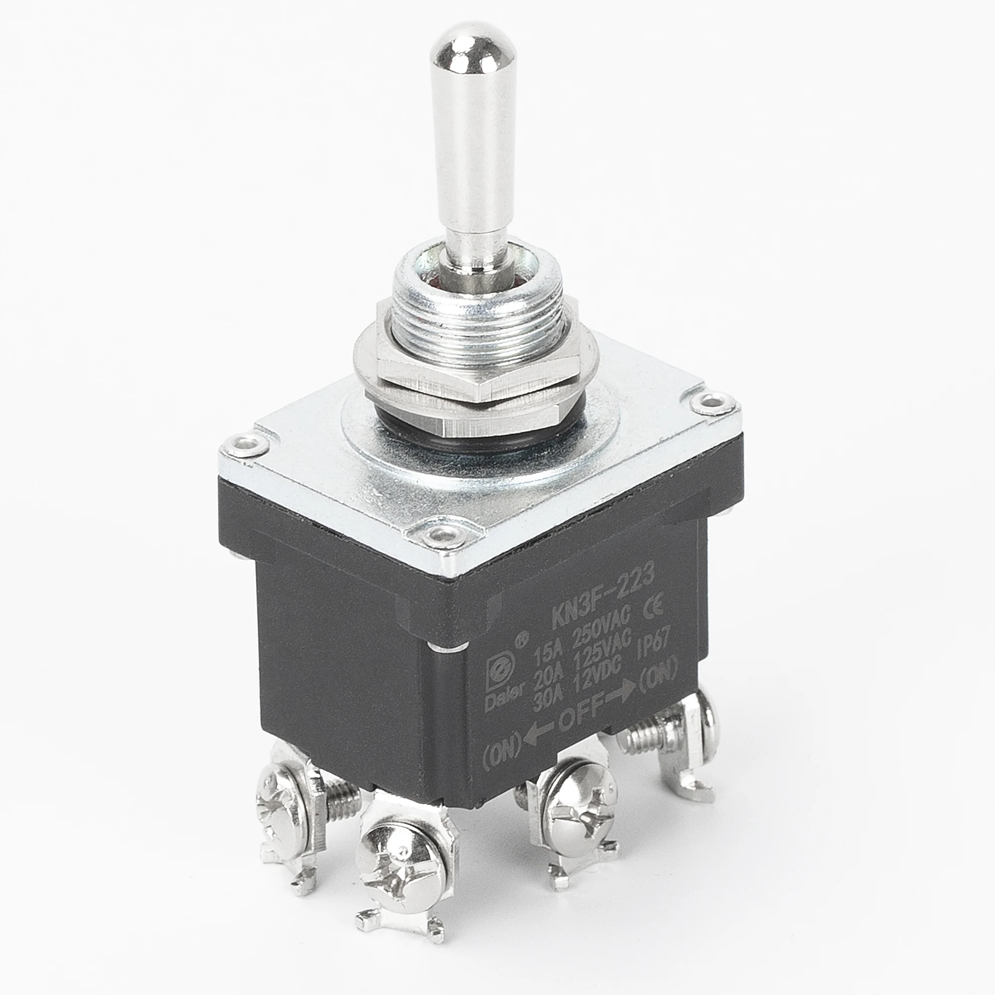 DPDT Momentary 30A 12VDC Toggle Switch Heavy-Duty IP67 Waterproof Metal Switch 3Way 30A 12VDC Switch Max Voltage 220V SPDT Type