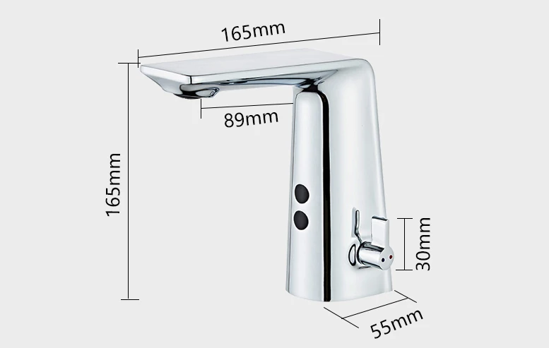smart faucet tochless tap shipping free brass material polished chrome mixer water cold and hot ac220/ dc battery power