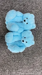 Wholesale Plush Fuzzy Soft Cozy Teddy Bear slippers warm for women girls