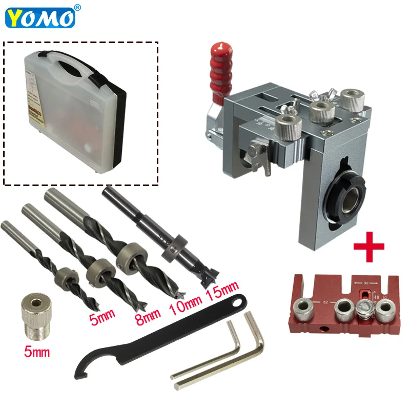 2022 new YOMO  3 in 1 Woodworking Dowel Jig drilling wood drill Guide Puncher Locator Wood Hole Opener Carpentry Tools kit