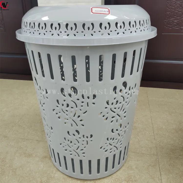 weave plastic laundry basket PP storage rattan cane basket