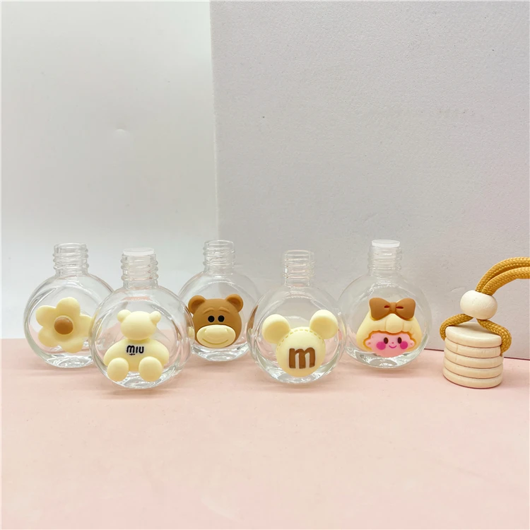 Wholesale 10ml empty air freshener diffuser car hanging perfume bottles with wooden cap