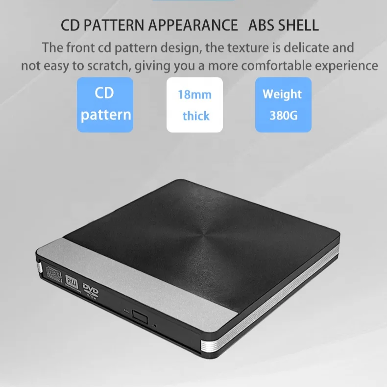  USB 3 0 Тип лотка 12 7 мм Портативный usb внешний CD DVD привод