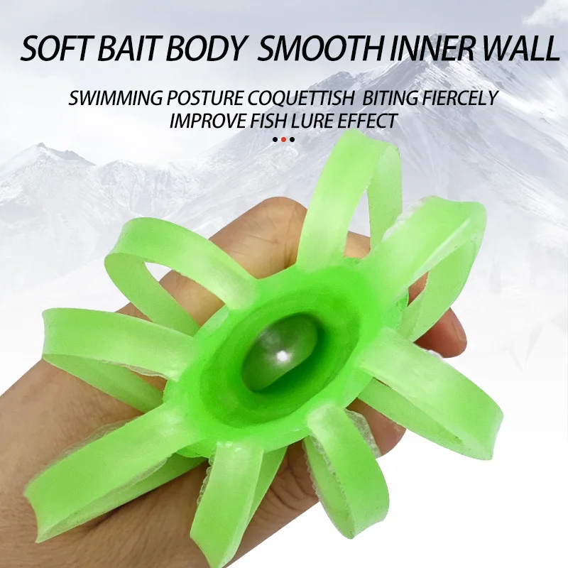 Fishing Soft Squid Lures Silicone Squid Trolling Jigs bait Accessories Luminous Artificial Saltwater Octopus Squid Skirt