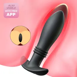 Hot sell anal vibrator with penis ring vibrating prostate massager thrusting butt plug vibrator for men women anal sex toys