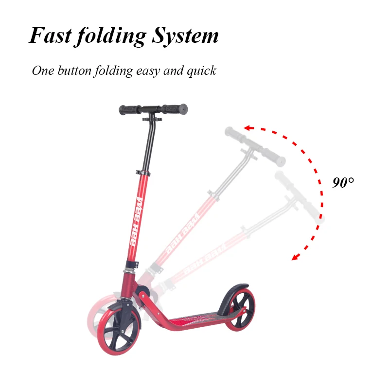 200 мм Регулируемый складной самокат, 2 колеса, Алюминиевый самокат Скутер способный преодолевать Броды для взрослых