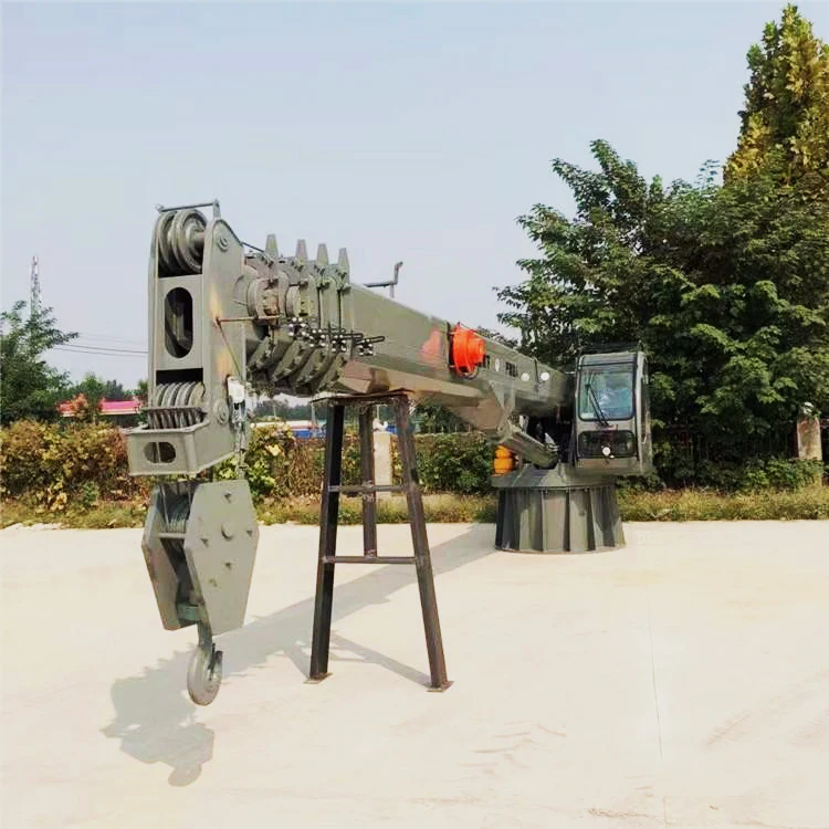 High-quality marine crane deck hydraulic telescopic boom crane 360 degree unlimited rotation boat floating crane