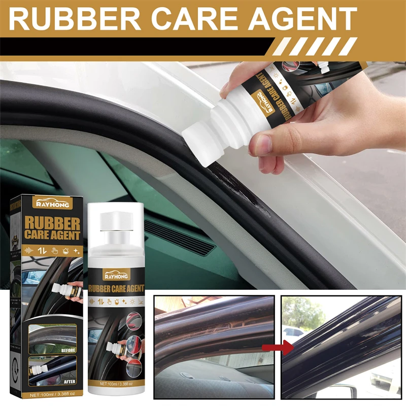 Rayhong 100ml rubber care agent car rubber strips cleaning brightening elasticity staying anti aging liquid for rubber parts