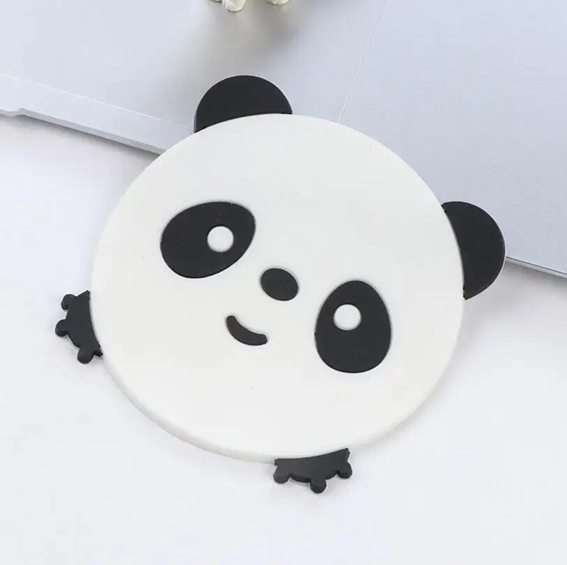 Eco-friendly PP Plastic Cartoon Cute Animal Head Design Custom Silicone Coasters