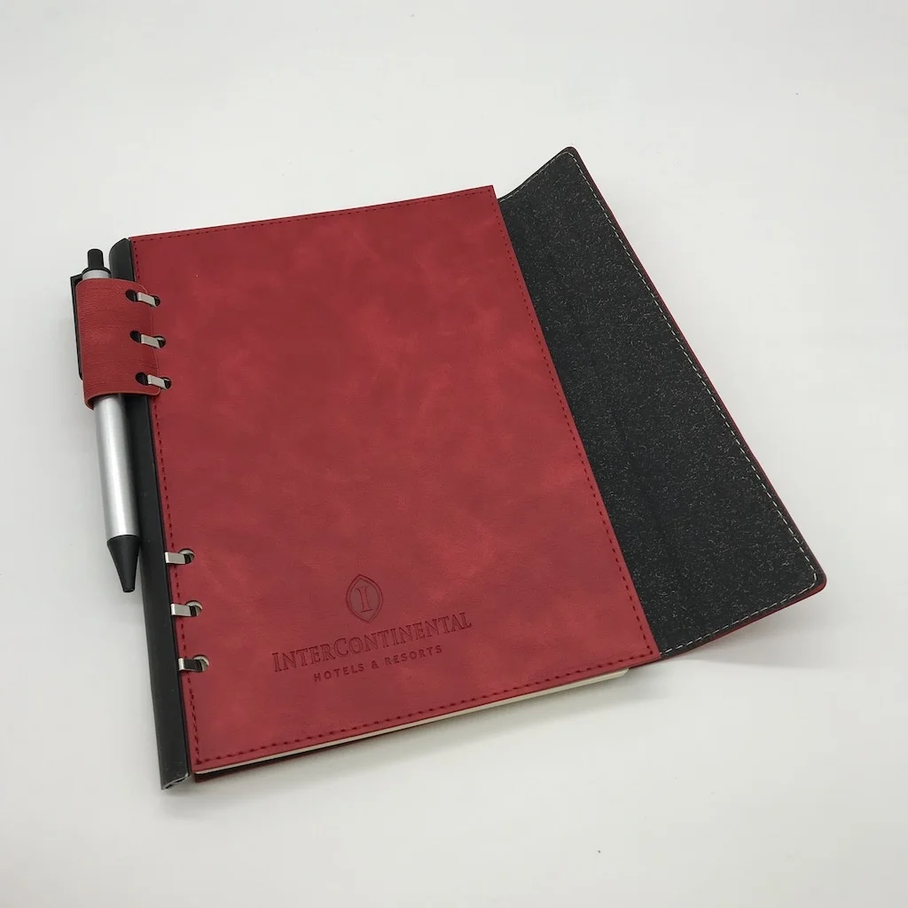 New ring binder loose leaf leather journal diary notebook a5 spiral notebook with pen