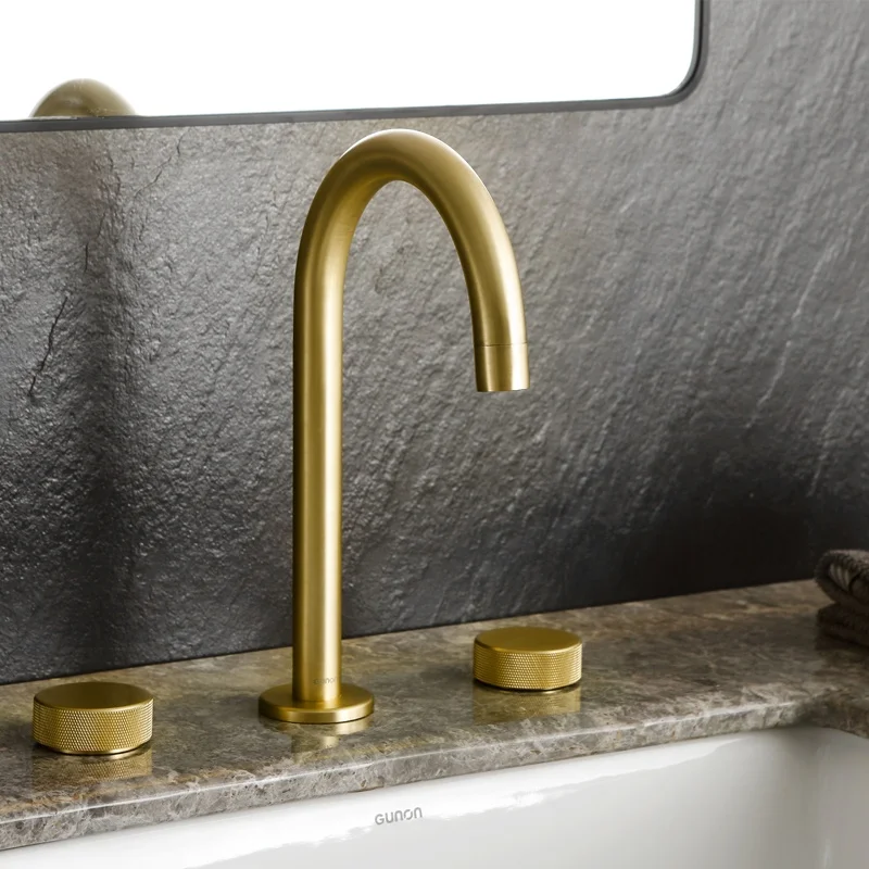 Newly designed Separate 2 handle high quality brass rose gold bathroom basin mixer faucet