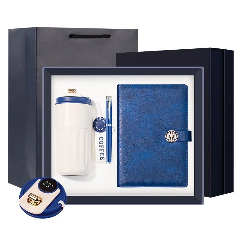 Vacuum Mug + Neck Fan + Five fold Umbrella Box souvenirs Christmas Gift Set For Him