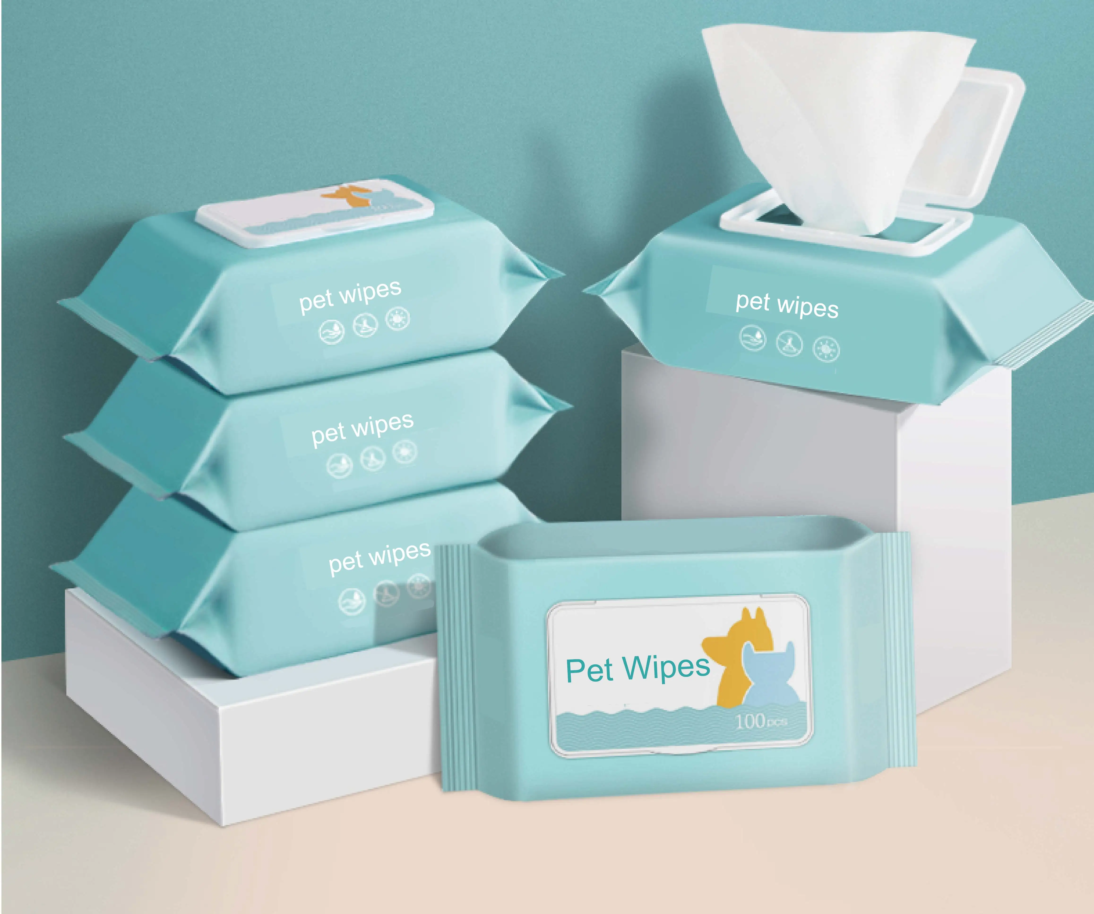 Factory Price Private Label Pet Finger Nail Cleaning Dog Cat Water Wet Wipes