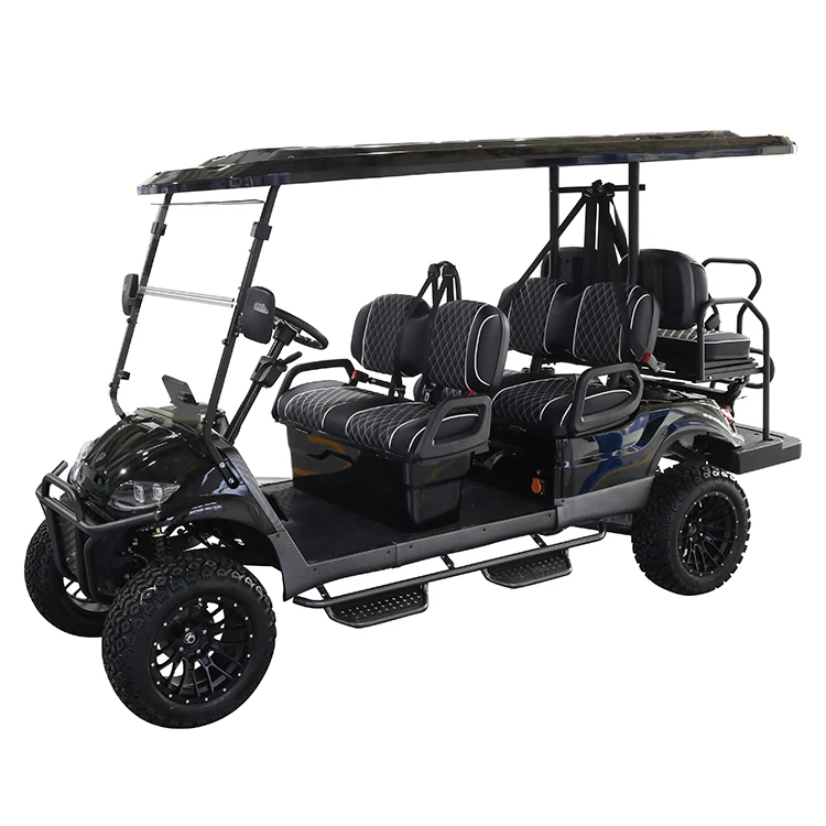 Cheap 6 Passenger Off Road Golf Cart Electric Vehicles With Folded Back Seat