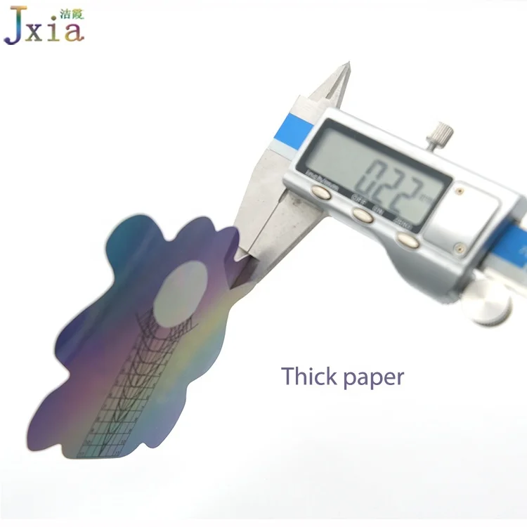  Jiexia Новый Пользовательский логотип 500 шт./рулон плотной бумаги с помощью липкого клея самоклеющиеся голографические наклейки для ногтей