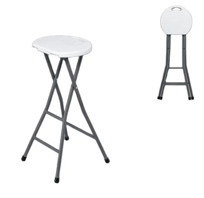 Folding High Stool Collapsible Telescoping Camping Stool Outdoor Fishing BBQ Multi-used Metal Plastic Folding Stool