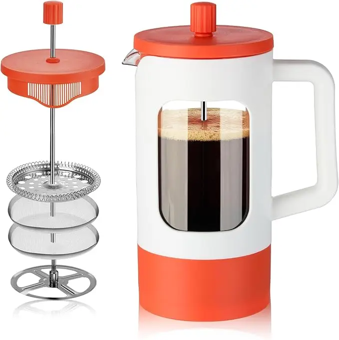 New French press pot household French filter press pot glass tea maker hand pressure filter cup brewing cold brew coffee pot