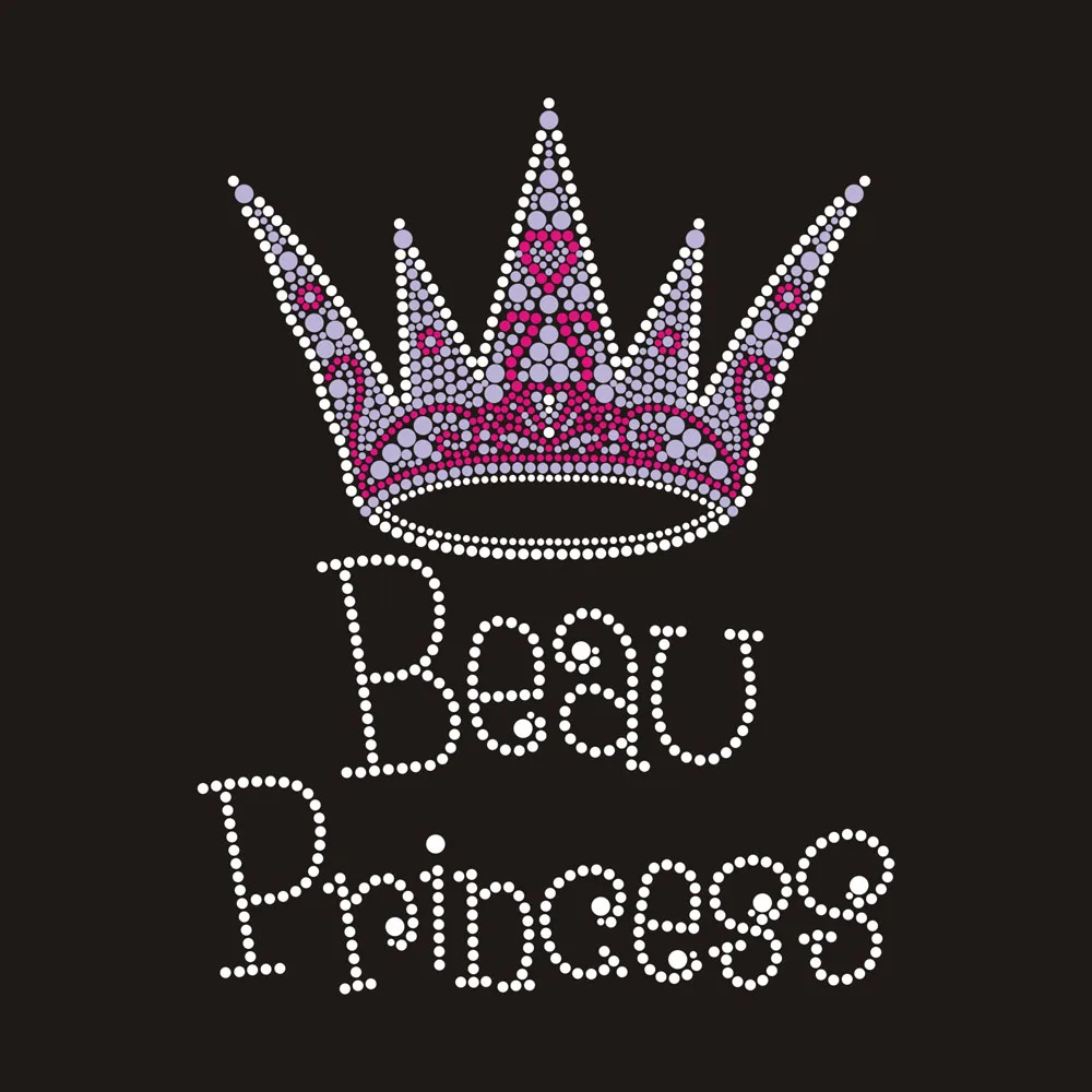 New Designs Red Color Custom Rhinestone Motif Princess Crown Designs Hot Fix Rhinestone Transfer Wholesale Custom Heat Transfer